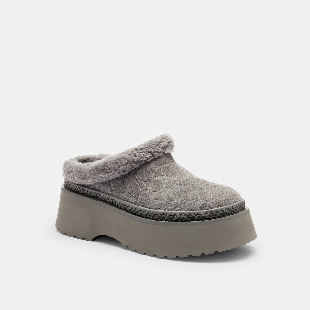 Coach Outlet Cecelia Clog In Signature Suede NwB